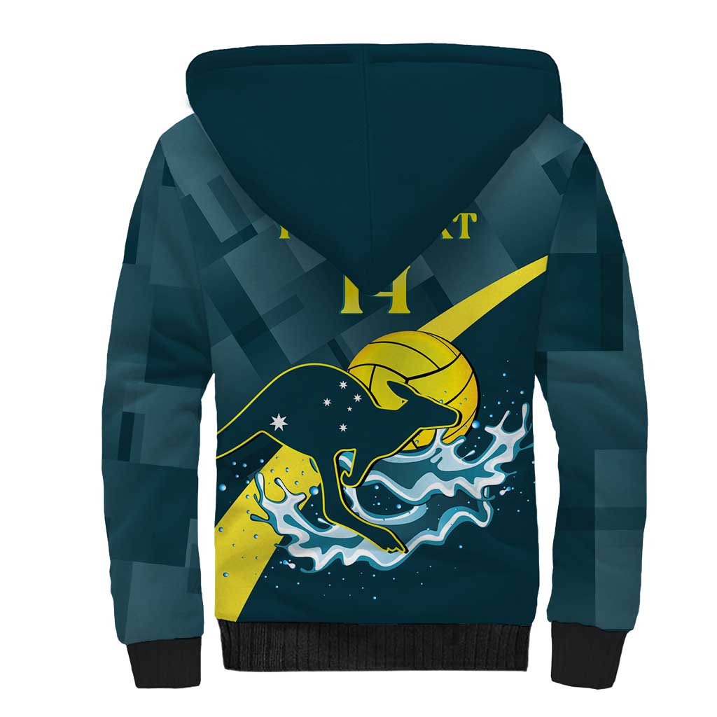 Custom Australia Water Polo 2024 Sherpa Hoodie Aussie Stingers Kangaroo Sporty Version
