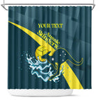 Custom Australia Water Polo 2024 Shower Curtain Aussie Stingers Kangaroo Sporty Version