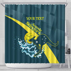 Custom Australia Water Polo 2024 Shower Curtain Aussie Stingers Kangaroo Sporty Version