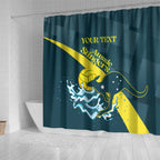 Custom Australia Water Polo 2024 Shower Curtain Aussie Stingers Kangaroo Sporty Version