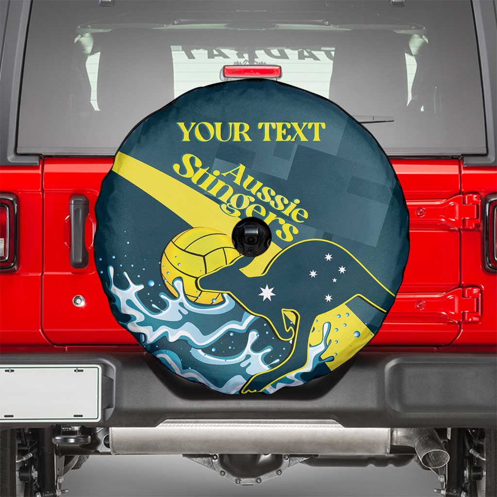 Custom Australia Water Polo 2024 Spare Tire Cover Aussie Stingers Kangaroo Sporty Version