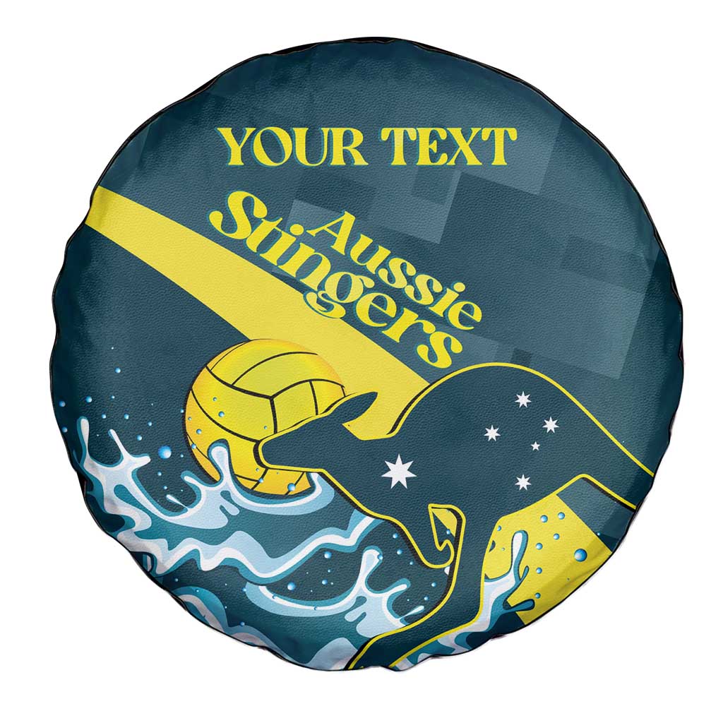 Custom Australia Water Polo 2024 Spare Tire Cover Aussie Stingers Kangaroo Sporty Version