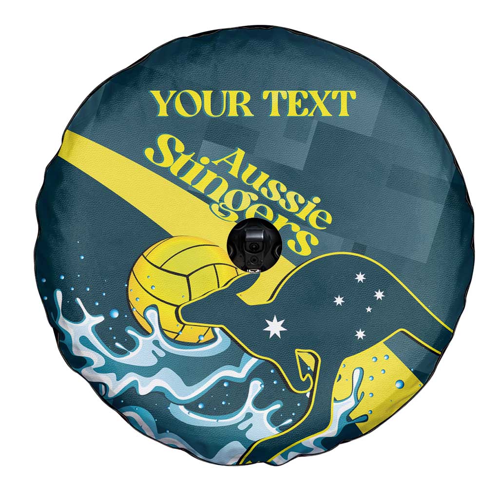 Custom Australia Water Polo 2024 Spare Tire Cover Aussie Stingers Kangaroo Sporty Version