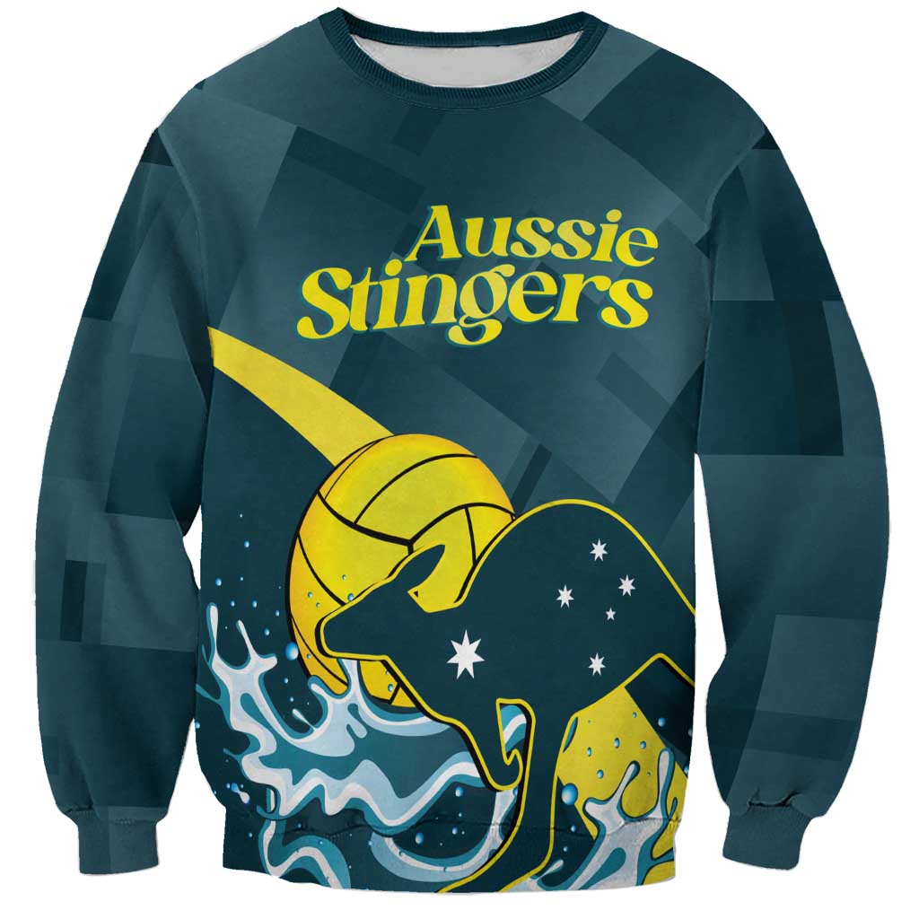 Custom Australia Water Polo 2024 Sweatshirt Aussie Stingers Kangaroo Sporty Version