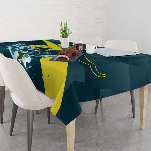 Custom Australia Water Polo 2024 Tablecloth Aussie Stingers Kangaroo Sporty Version