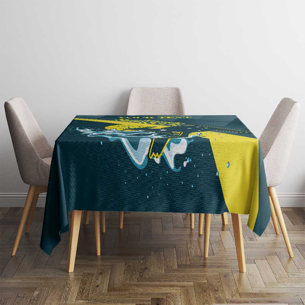 Custom Australia Water Polo 2024 Tablecloth Aussie Stingers Kangaroo Sporty Version
