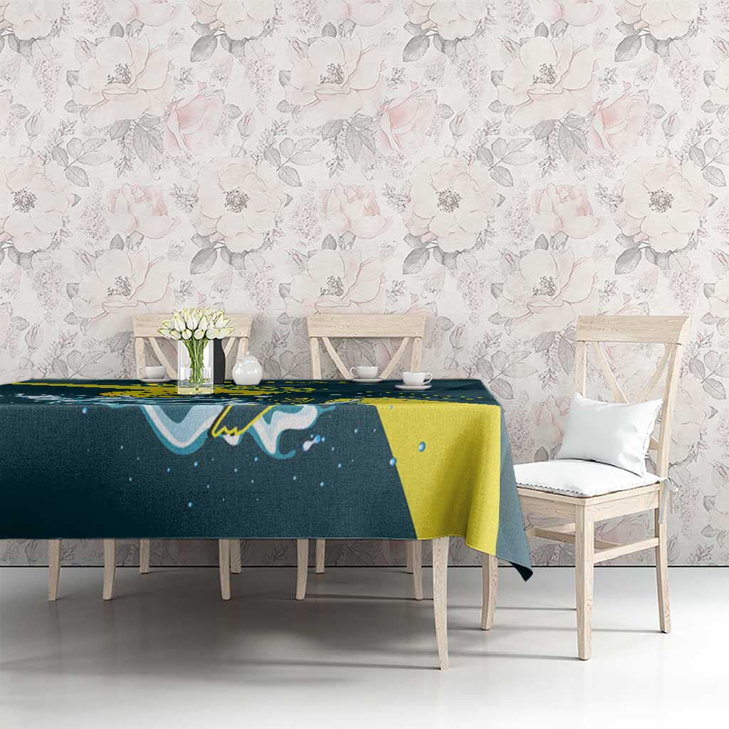 Custom Australia Water Polo 2024 Tablecloth Aussie Stingers Kangaroo Sporty Version