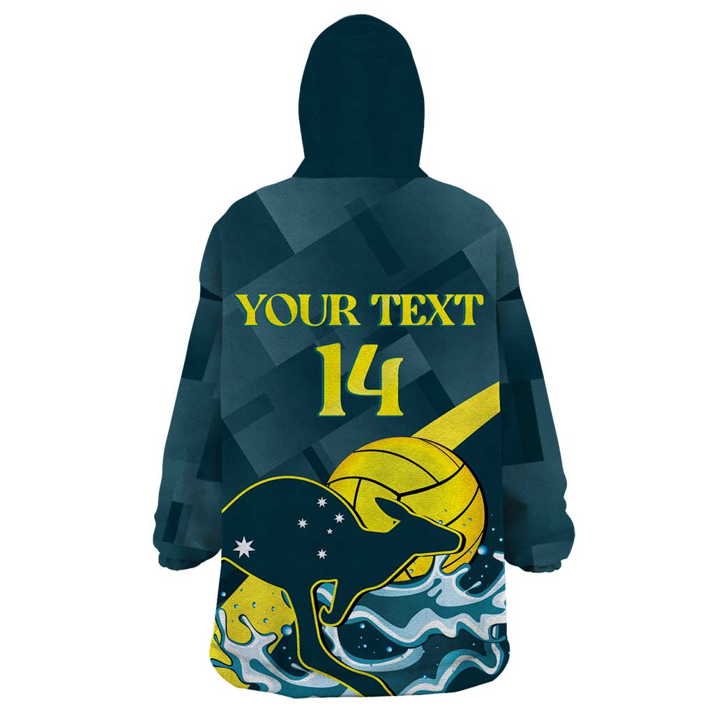 Custom Australia Water Polo 2024 Wearable Blanket Hoodie Aussie Stingers Kangaroo Sporty Version