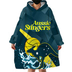 Custom Australia Water Polo 2024 Wearable Blanket Hoodie Aussie Stingers Kangaroo Sporty Version