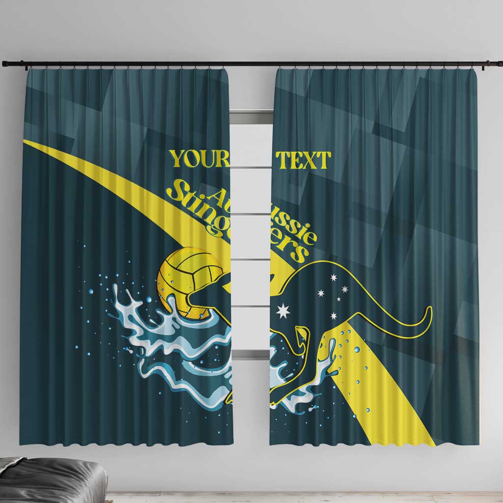 Custom Australia Water Polo 2024 Window Curtain Aussie Stingers Kangaroo Sporty Version