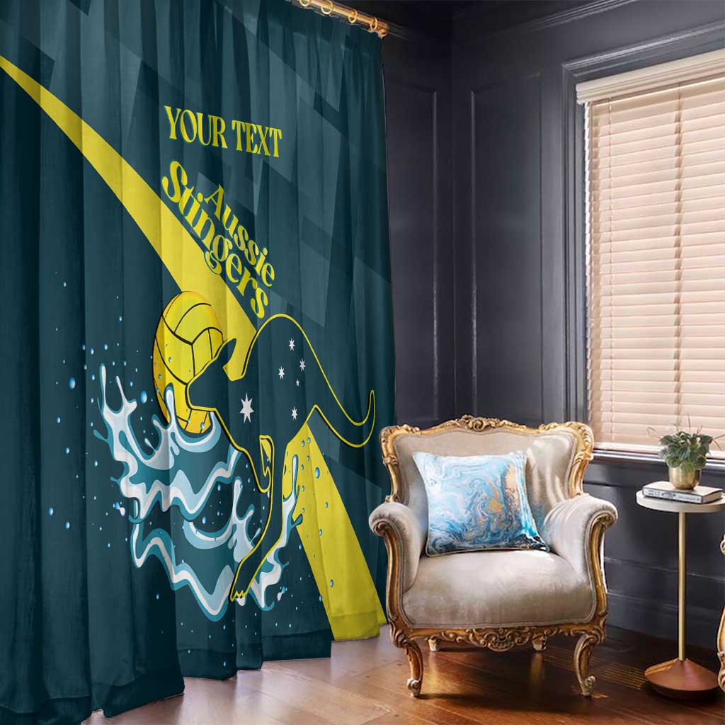 Custom Australia Water Polo 2024 Window Curtain Aussie Stingers Kangaroo Sporty Version