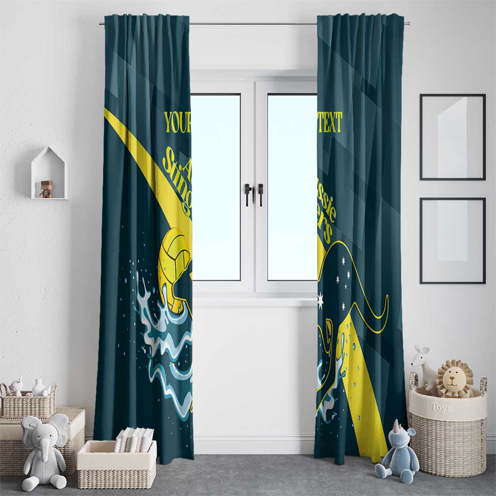 Custom Australia Water Polo 2024 Window Curtain Aussie Stingers Kangaroo Sporty Version