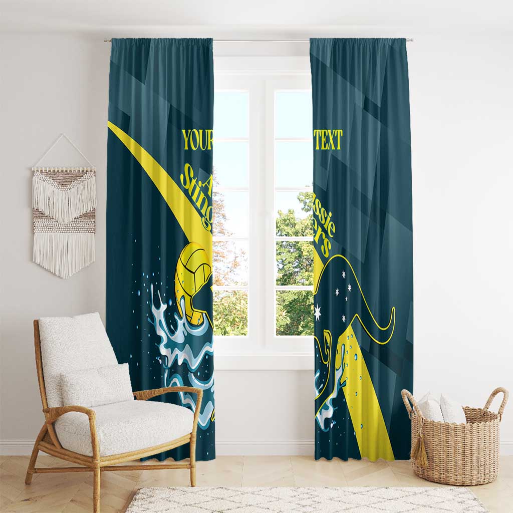 Custom Australia Water Polo 2024 Window Curtain Aussie Stingers Kangaroo Sporty Version