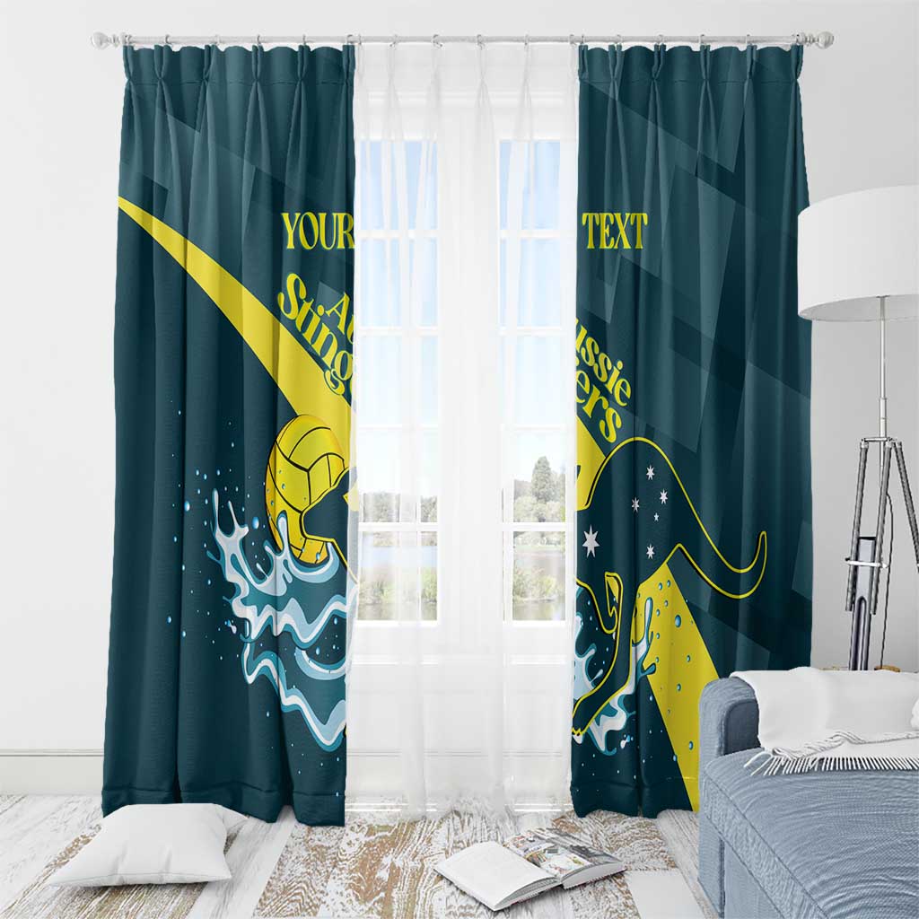 Custom Australia Water Polo 2024 Window Curtain Aussie Stingers Kangaroo Sporty Version