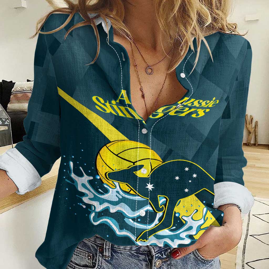 Custom Australia Water Polo 2024 Women Casual Shirt Aussie Stingers Kangaroo Sporty Version