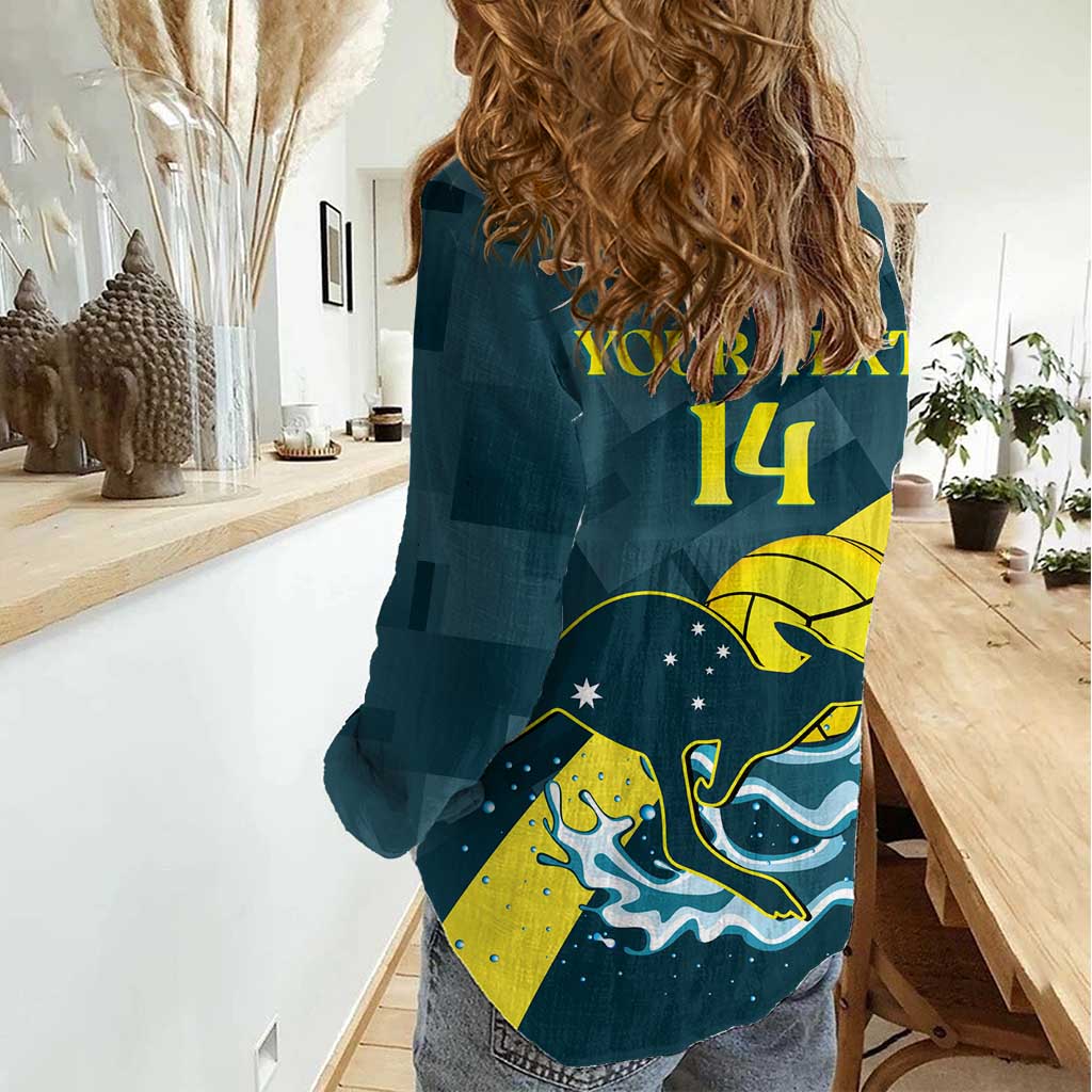 Custom Australia Water Polo 2024 Women Casual Shirt Aussie Stingers Kangaroo Sporty Version