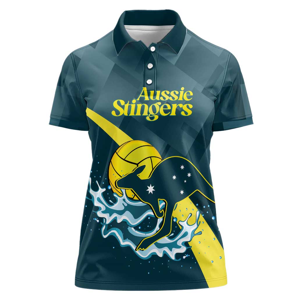 Custom Australia Water Polo 2024 Women Polo Shirt Aussie Stingers Kangaroo Sporty Version