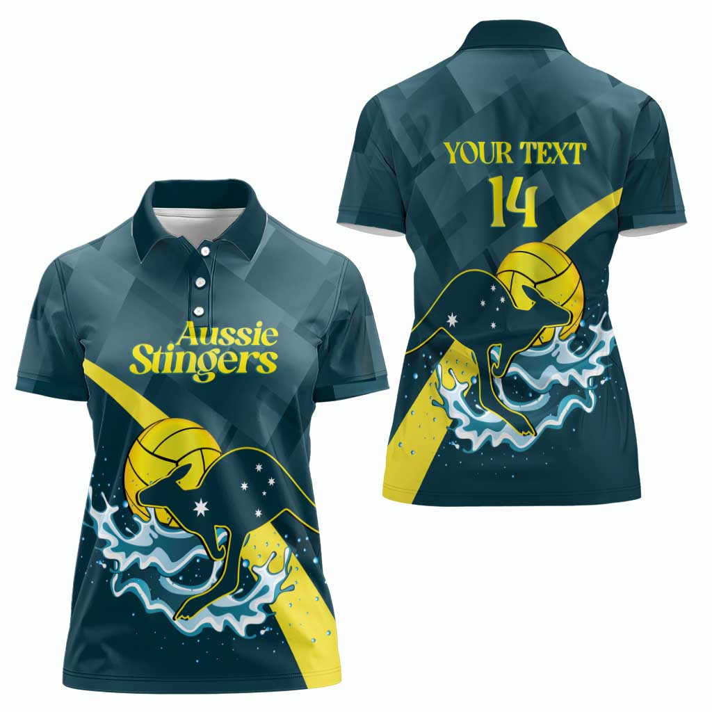 Custom Australia Water Polo 2024 Women Polo Shirt Aussie Stingers Kangaroo Sporty Version