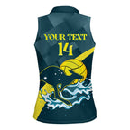 Custom Australia Water Polo 2024 Women Sleeveless Polo Shirt Aussie Stingers Kangaroo Sporty Version