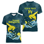 Custom Australia Water Polo 2024 Women V-Neck T-Shirt Aussie Stingers Kangaroo Sporty Version