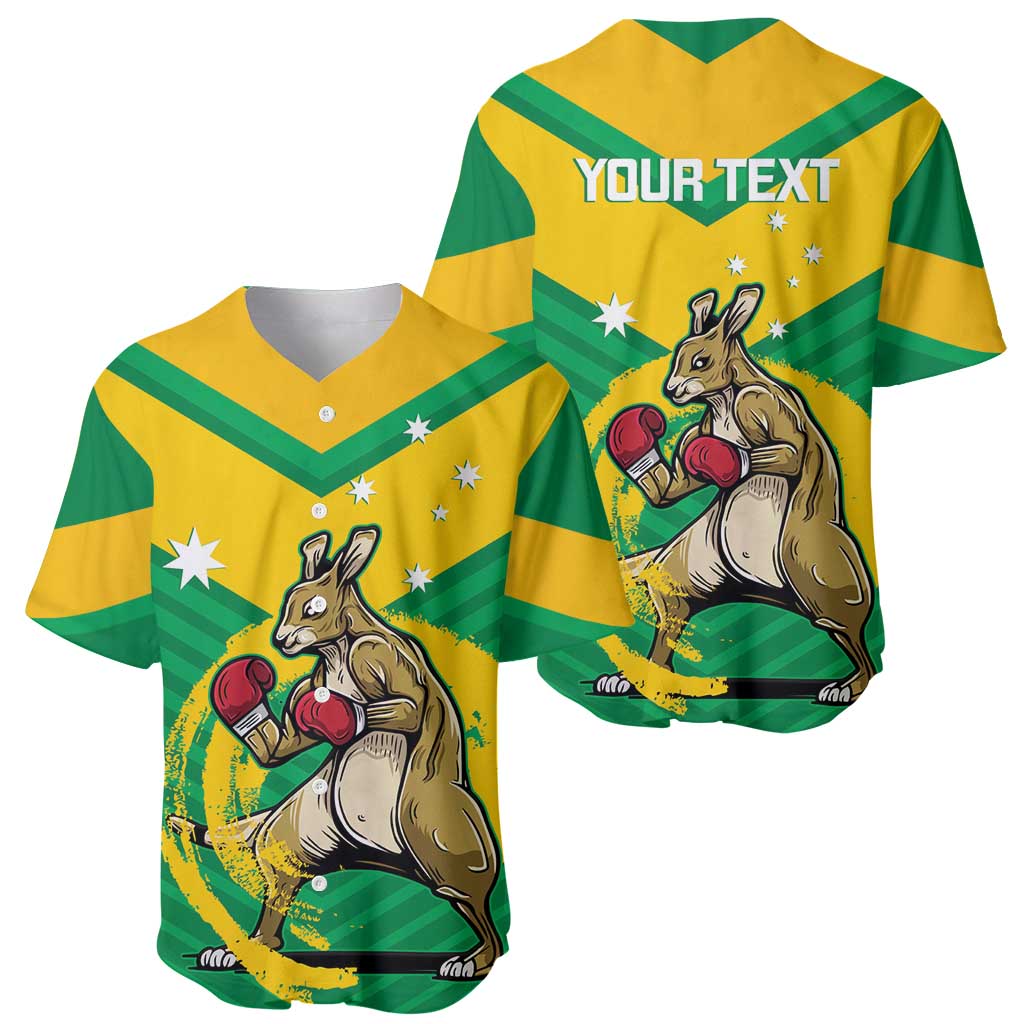 Personalised Australia Boxing Kangaroo Baseball Jersey Aussie Pride National Color