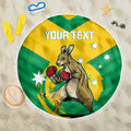 Personalised Australia Boxing Kangaroo Beach Blanket Aussie Pride National Color