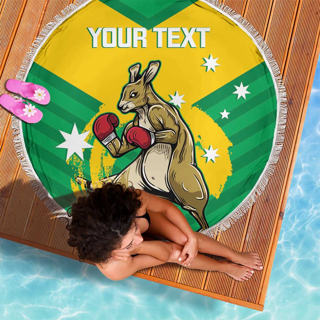 Personalised Australia Boxing Kangaroo Beach Blanket Aussie Pride National Color