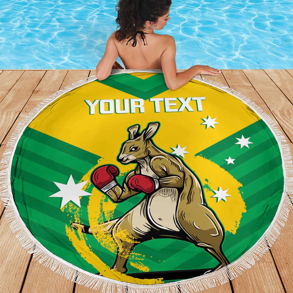Personalised Australia Boxing Kangaroo Beach Blanket Aussie Pride National Color