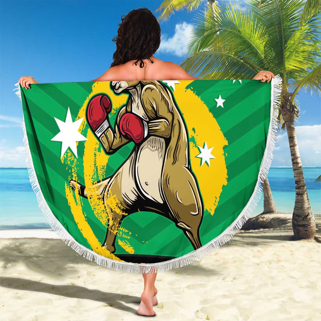 Personalised Australia Boxing Kangaroo Beach Blanket Aussie Pride National Color