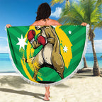 Personalised Australia Boxing Kangaroo Beach Blanket Aussie Pride National Color