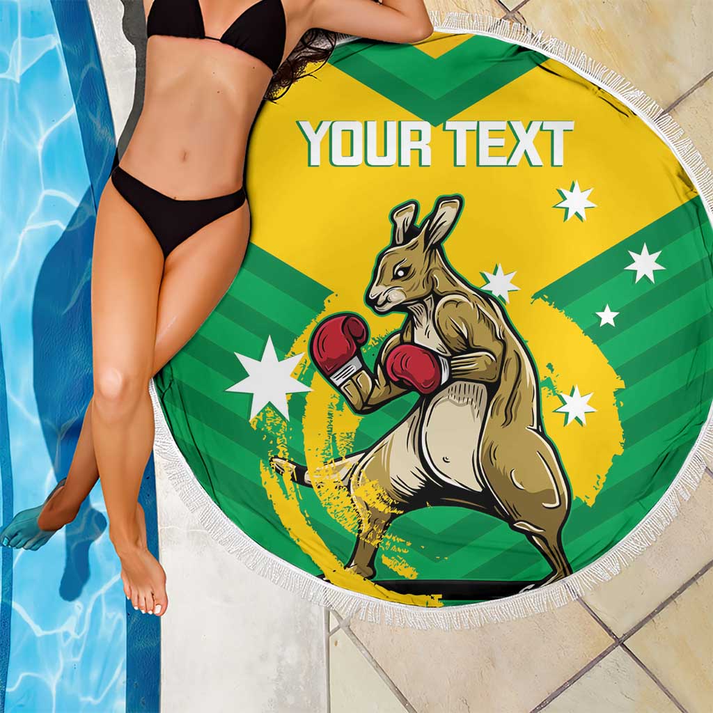 Personalised Australia Boxing Kangaroo Beach Blanket Aussie Pride National Color