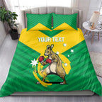 Personalised Australia Boxing Kangaroo Bedding Set Aussie Pride National Color