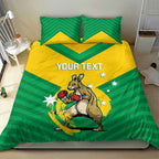 Personalised Australia Boxing Kangaroo Bedding Set Aussie Pride National Color