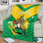 Personalised Australia Boxing Kangaroo Blanket Aussie Pride National Color
