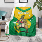 Personalised Australia Boxing Kangaroo Blanket Aussie Pride National Color