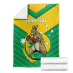 Personalised Australia Boxing Kangaroo Blanket Aussie Pride National Color