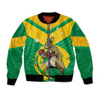 Personalised Australia Boxing Kangaroo Bomber Jacket Aussie Pride National Color