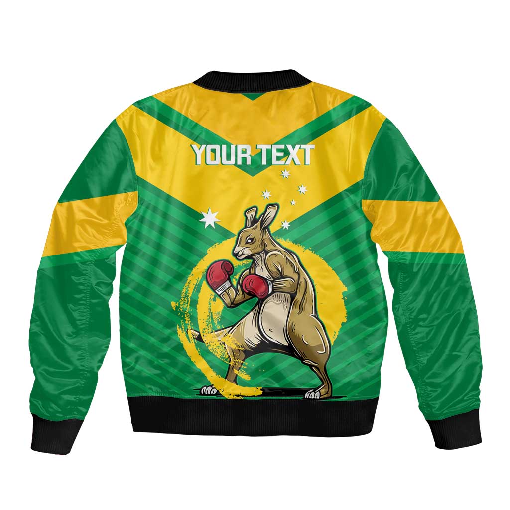 Personalised Australia Boxing Kangaroo Bomber Jacket Aussie Pride National Color