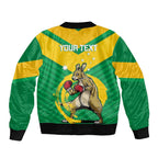 Personalised Australia Boxing Kangaroo Bomber Jacket Aussie Pride National Color