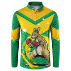 Personalised Australia Boxing Kangaroo Button Sweatshirt Aussie Pride National Color