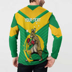 Personalised Australia Boxing Kangaroo Button Sweatshirt Aussie Pride National Color
