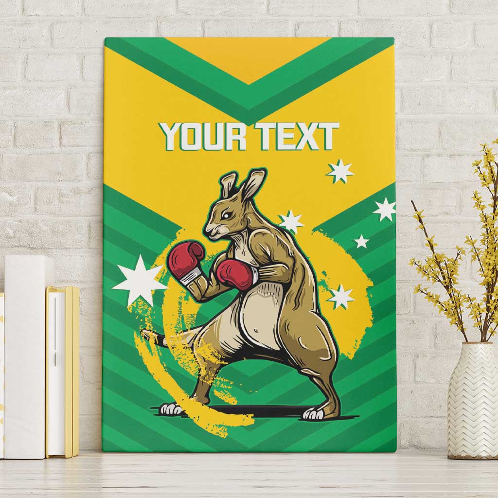 Personalised Australia Boxing Kangaroo Canvas Wall Art Aussie Pride National Color