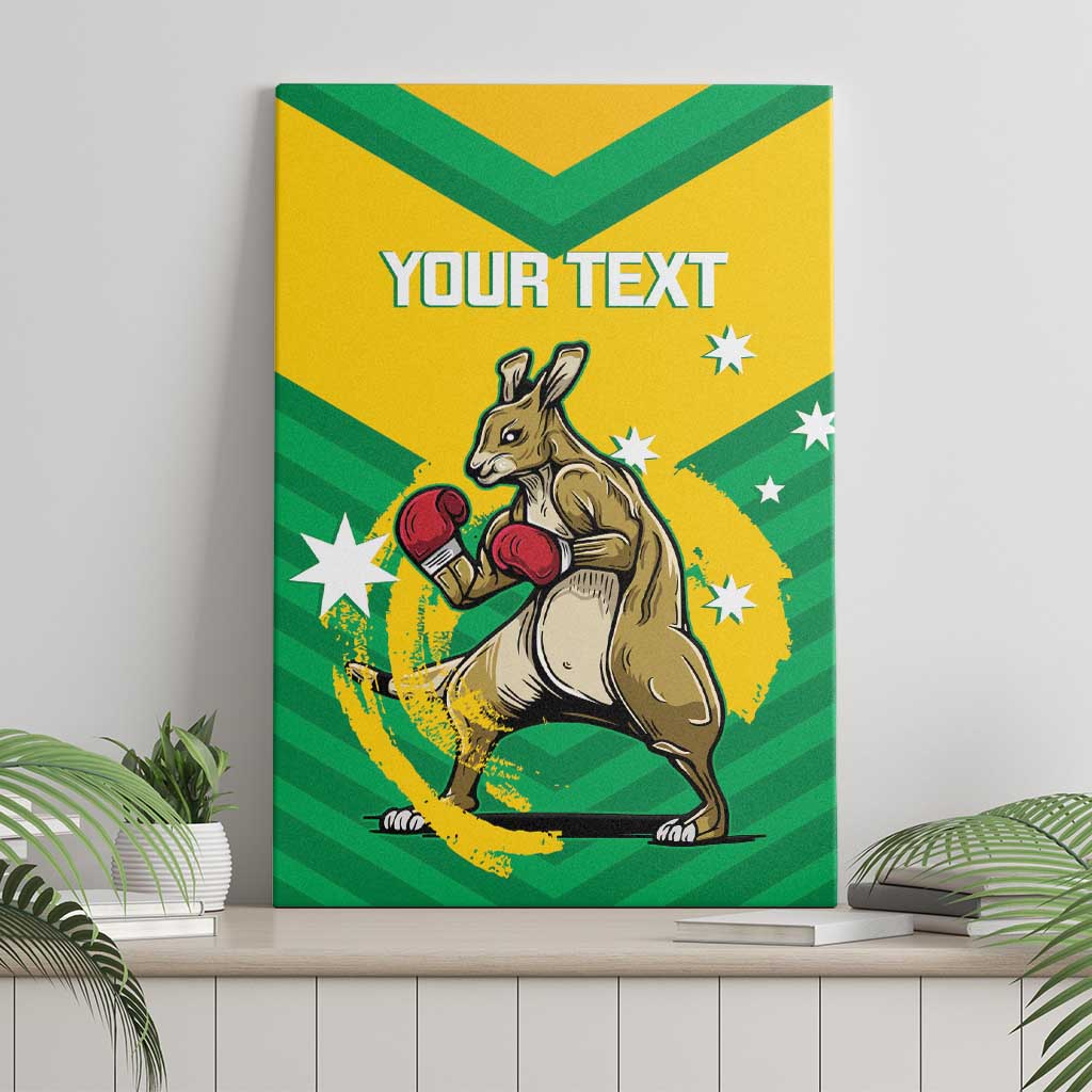 Personalised Australia Boxing Kangaroo Canvas Wall Art Aussie Pride National Color