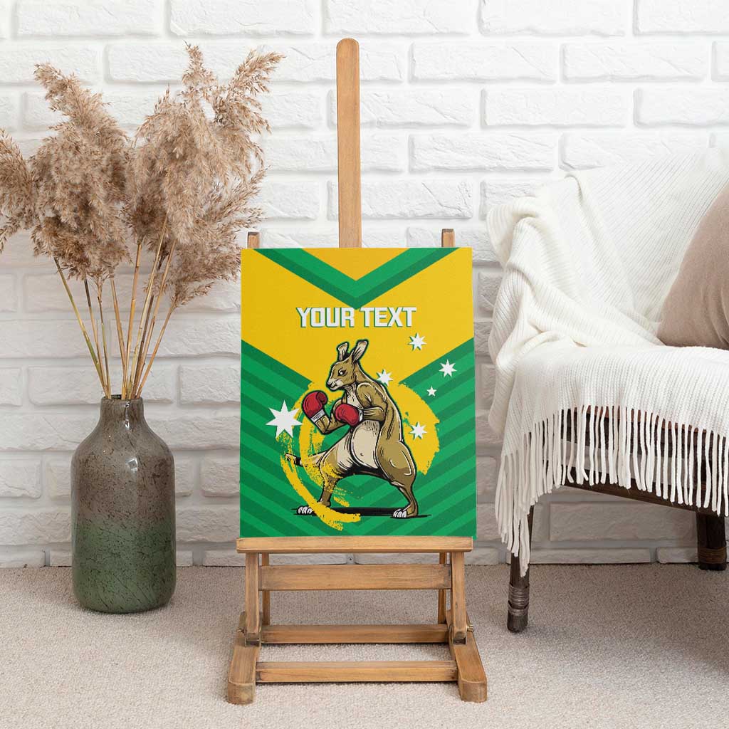 Personalised Australia Boxing Kangaroo Canvas Wall Art Aussie Pride National Color