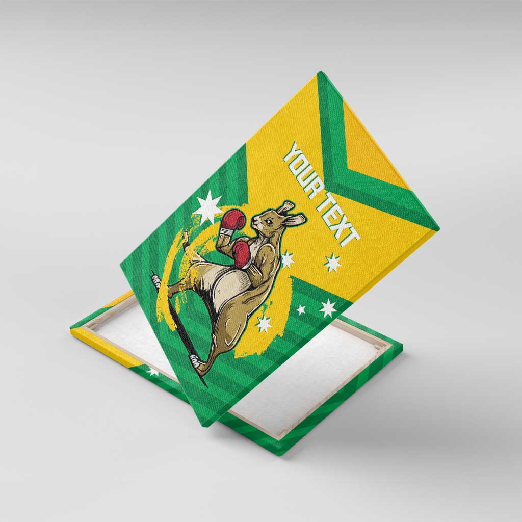 Personalised Australia Boxing Kangaroo Canvas Wall Art Aussie Pride National Color