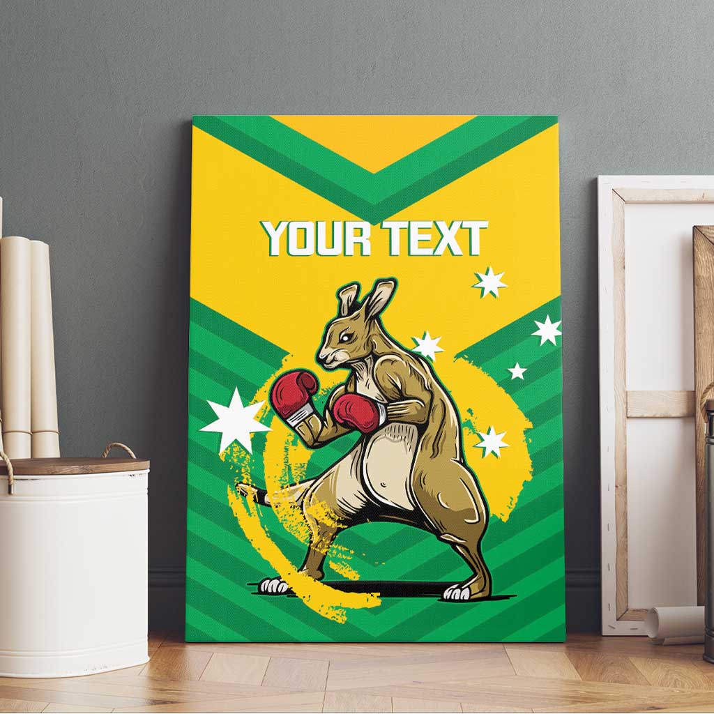 Personalised Australia Boxing Kangaroo Canvas Wall Art Aussie Pride National Color