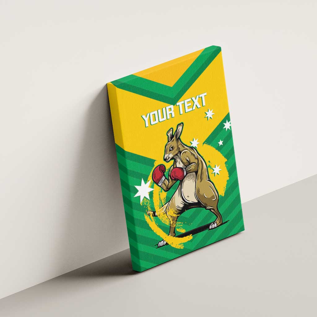 Personalised Australia Boxing Kangaroo Canvas Wall Art Aussie Pride National Color