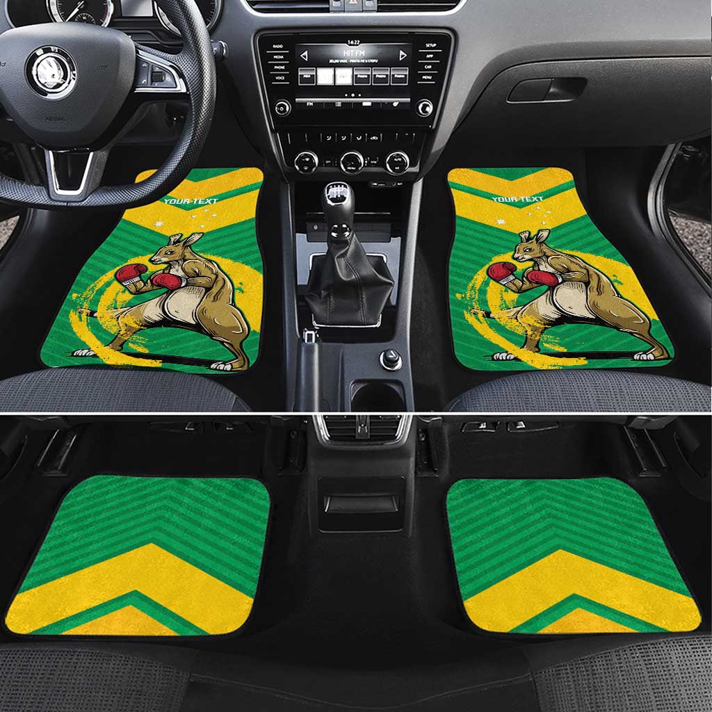 Personalised Australia Boxing Kangaroo Car Mats Aussie Pride National Color