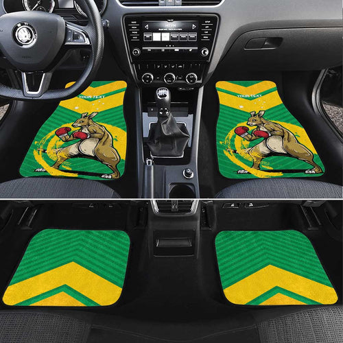 Personalised Australia Boxing Kangaroo Car Mats Aussie Pride National Color