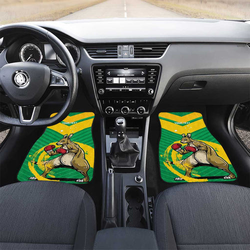 Personalised Australia Boxing Kangaroo Car Mats Aussie Pride National Color